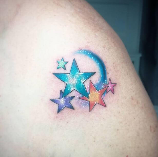 Colorful Star Tattoos