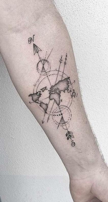 Nautical Pirate Map Tattoos (187)