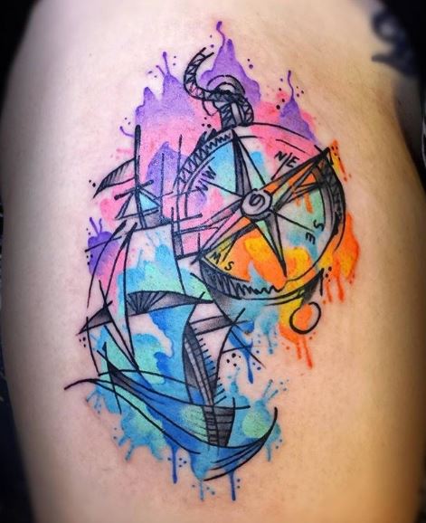 Conception de tatouages ​​de bateau cool et élégant sur les bras