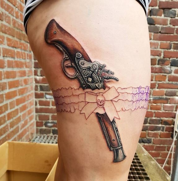 Gun n Garter Tattoo Image Tattoo Maze