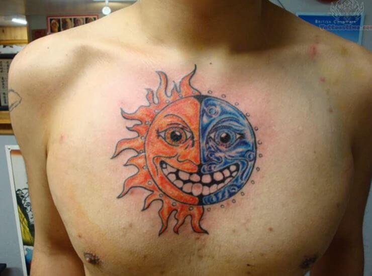 Sun Tattoos On Chest
