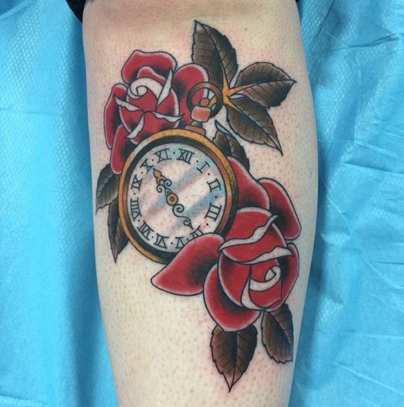 Traditional Pocket Watch Tattoos Design And Ideas