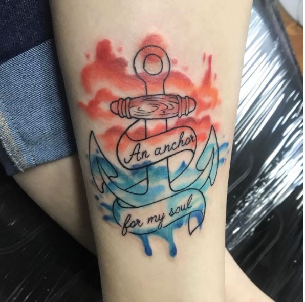 Color Anchor Tattoos