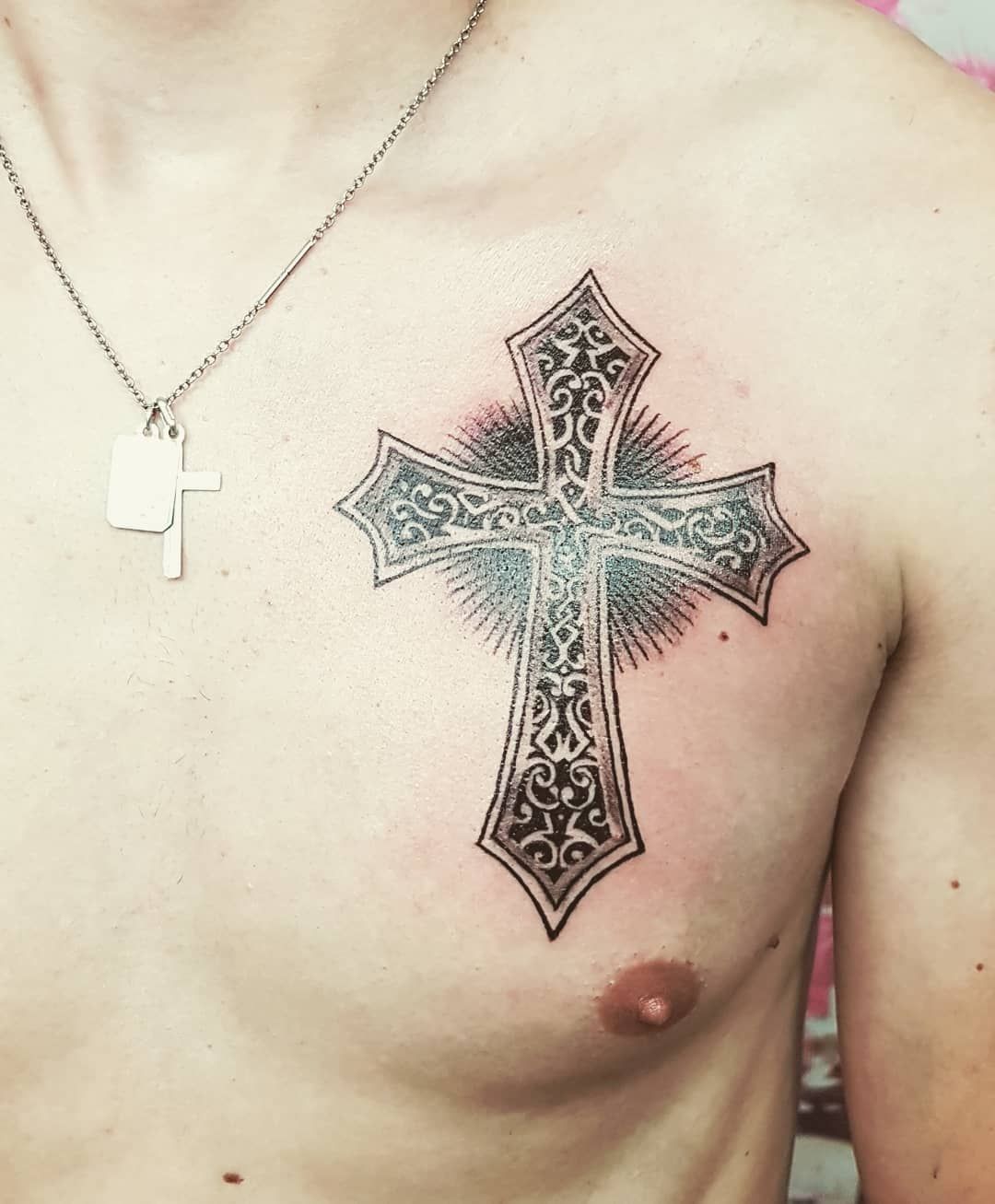 Simple Cross Tattoos For Men Back