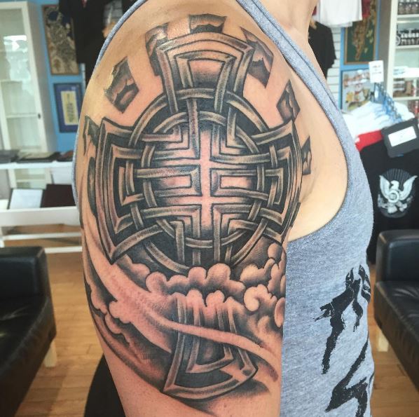 Best 3D Christian Tattoos Design On Biceps