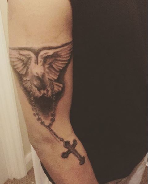 Birds And Christian Tattoos Design