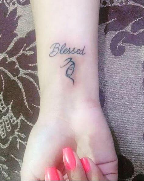 Blessed One Word Tattoos Design And Ideas