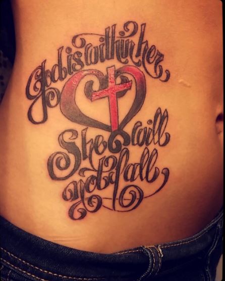 Christian Tattoos Design On Stomach