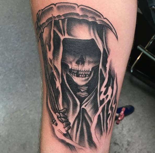 grim reaper tattoo on anchor