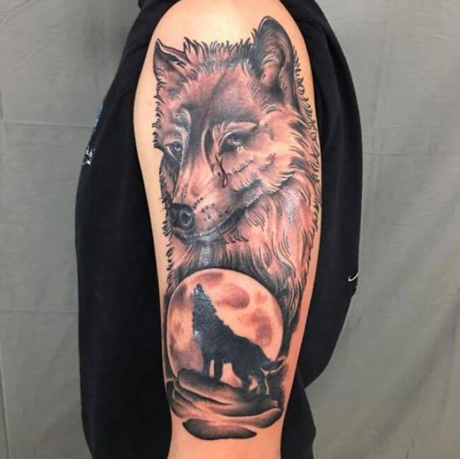 Half Sleeves Wolf Tattoos