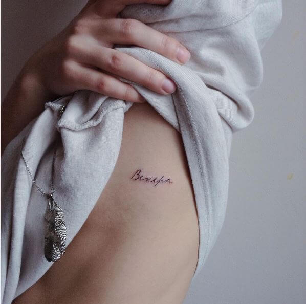One Word Tattoos Design For Girls