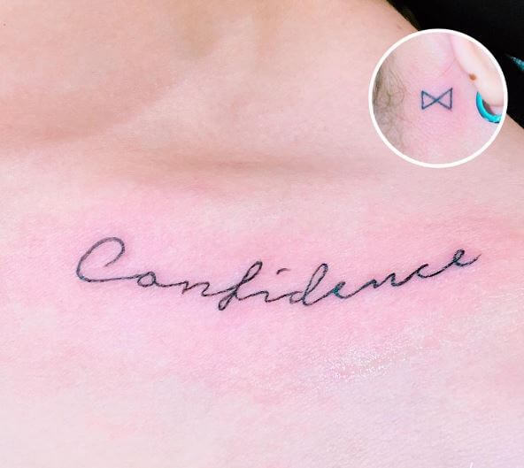 One Word Tattoos Design On Shoulder