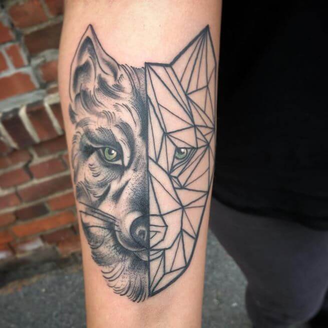 Abstract Wolf Tattoo