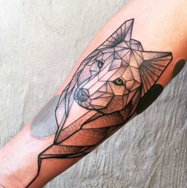 Abstract Wolf Tattoo