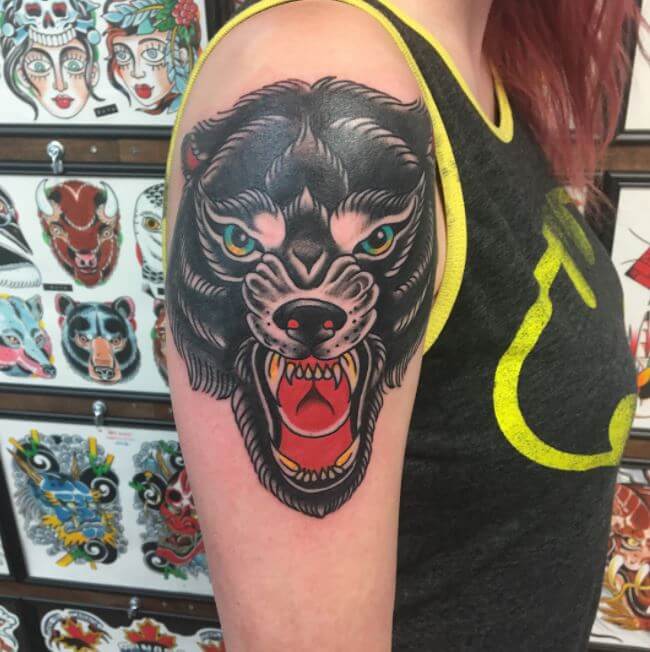 Angry Wolf Tattoo