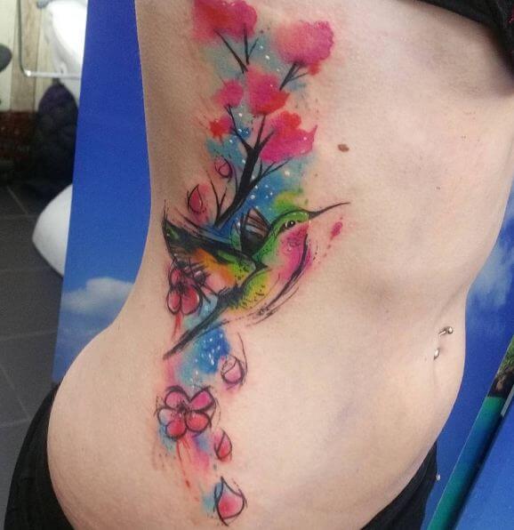 Cherry Blossom Side Tattoos
