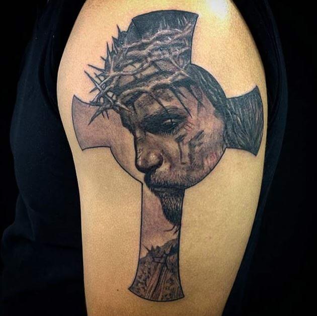 Christian Shoulder Tattoos For Men