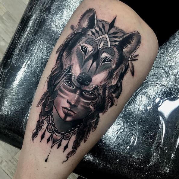 Female Wolf Tattoos