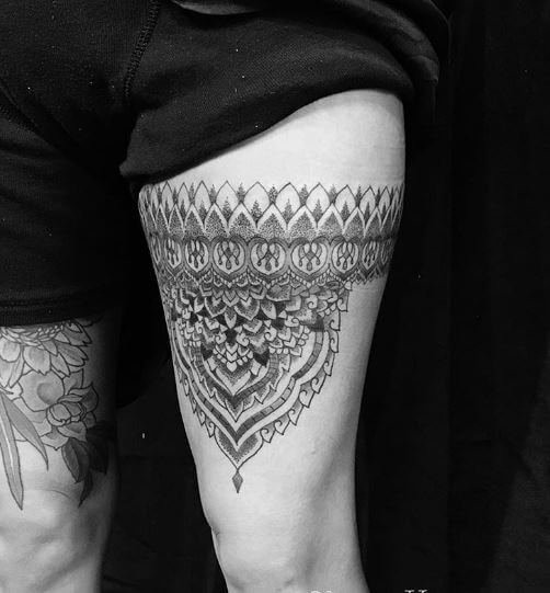 Mandala Thigh Tattoo