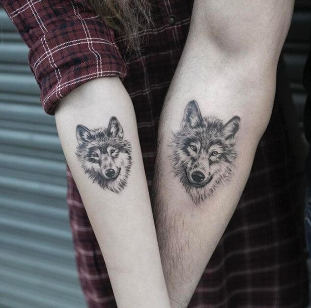Matching Wolf Tattoos