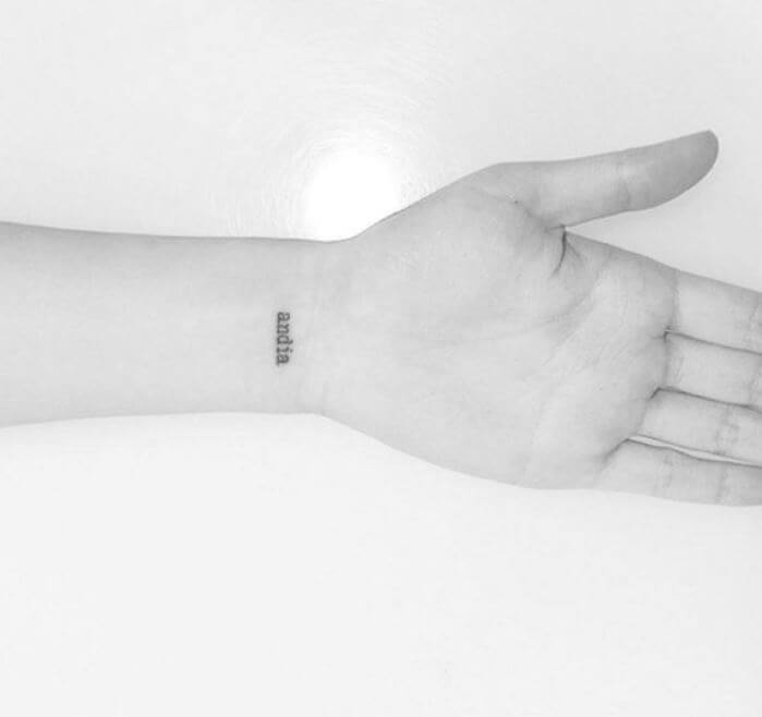 One Word Wrist Tattoos Girl