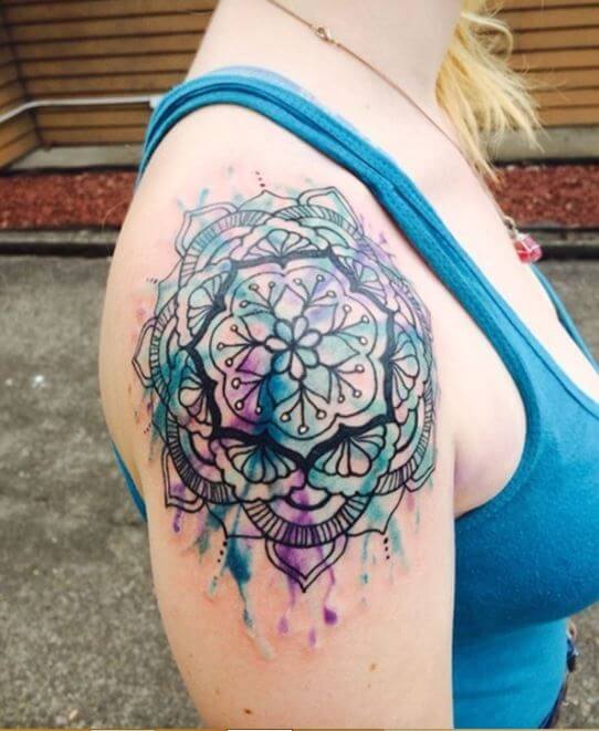 Watercolor Mandala Tattoo (1)
