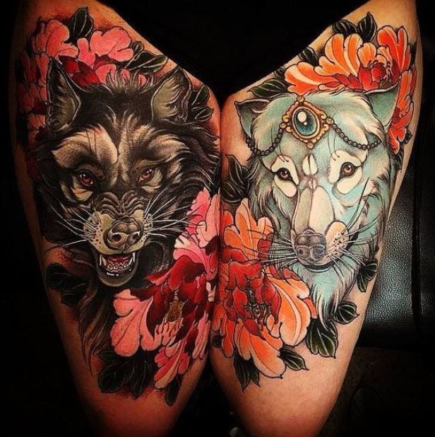 Wolf Couple Tattoo