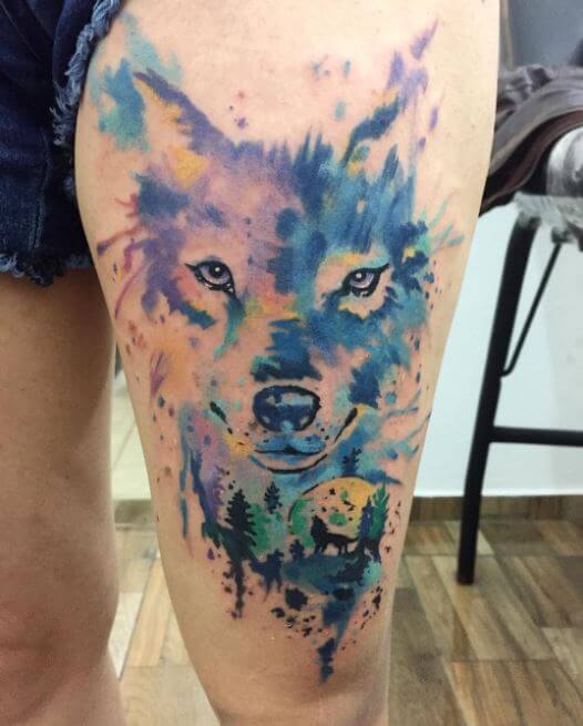 Wolf Tattoo Watercolor