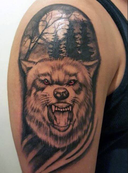 Wolf Tree Tattoo (1)