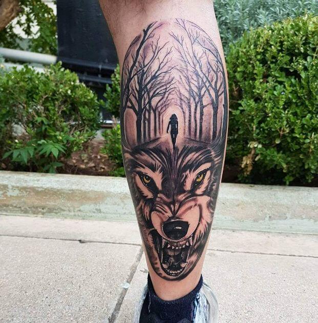 Wolf Tree Tattoo