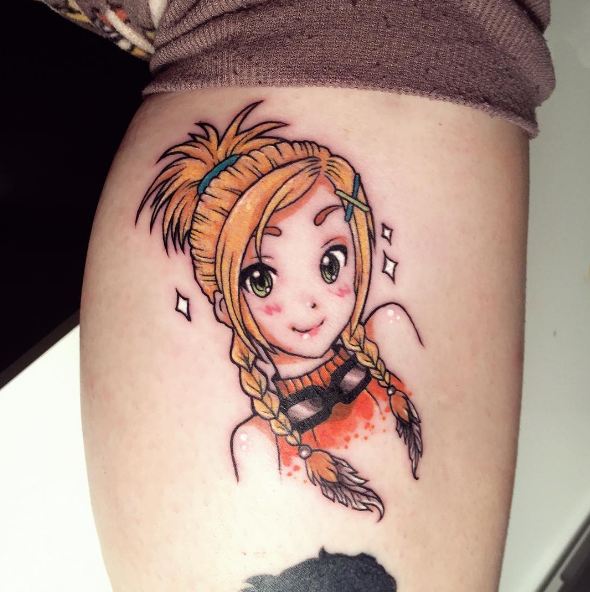 Cute Anime Girl Tattoo gambar ke 9