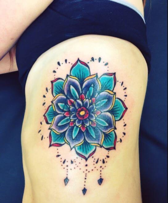 Blue Lotus Flower Tattoo