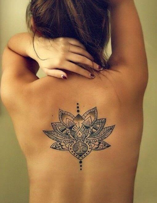 Lotus Flower Back Tattoo