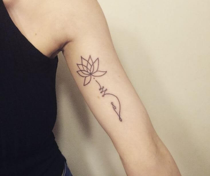 Unalome Lotus Flower Tattoo