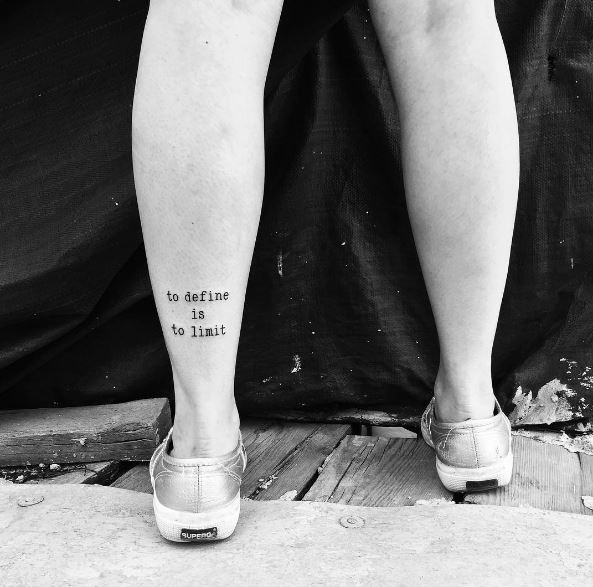 Quote Tattoos Design Girls On Calf