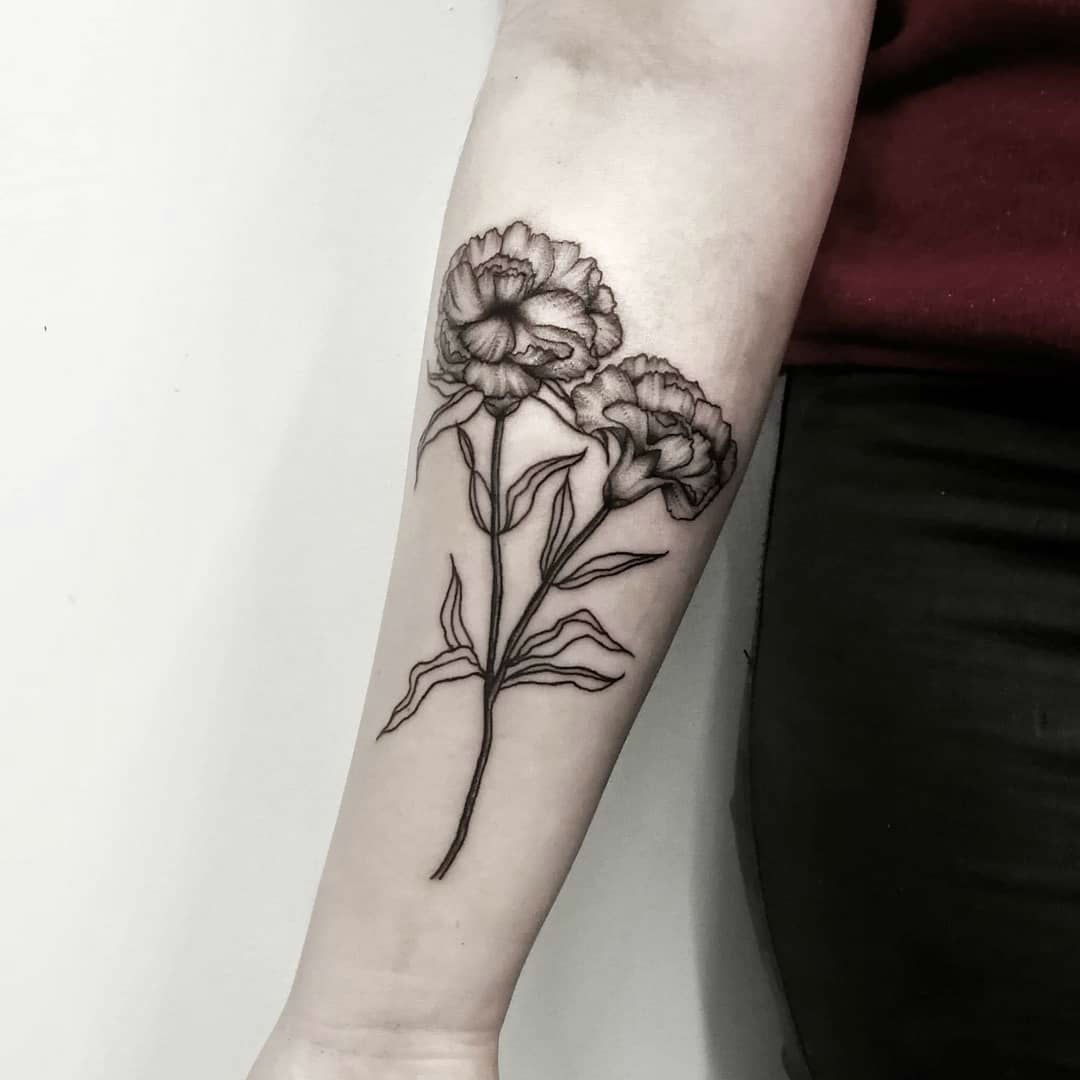 160+ Best Carnation Flower Tattoo Designs With Meanings (2021)