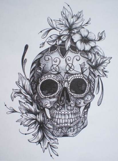 Sugar Skull Tattoo Designs 28 