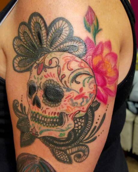 Sugar Skull Tattoo Cover Up