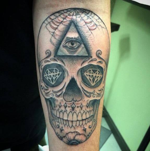 Sugar Skull Tattoo Diamond Eyes Meaning