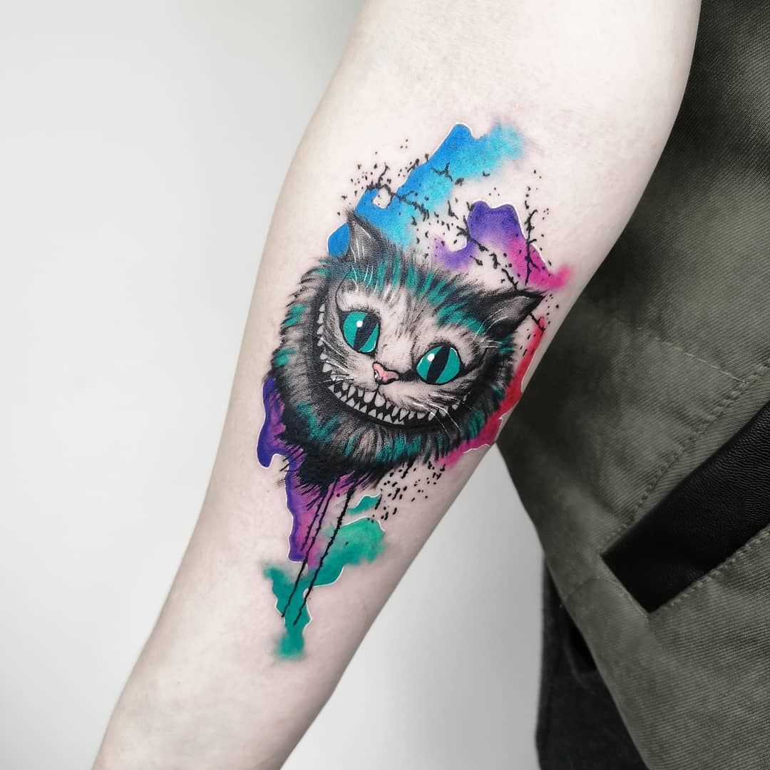 220+ Cheshire Cat Tattoo Designs (2021) Simple Small Meaningful Ideas