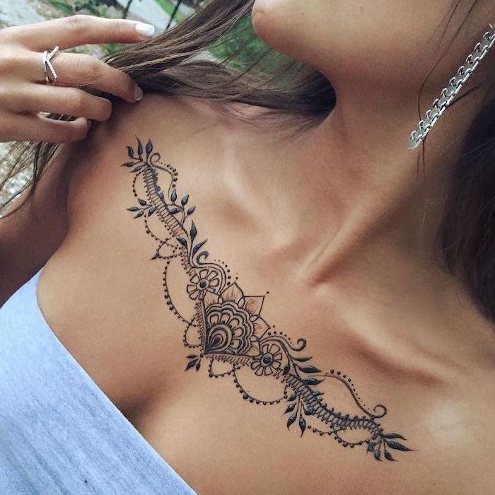 300+ Beautiful Chest Tattoos For Women (2020) Girly Designs & Piece