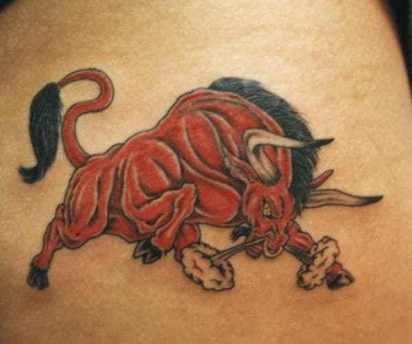 Small Simple Bull Tattoo Designs (101)