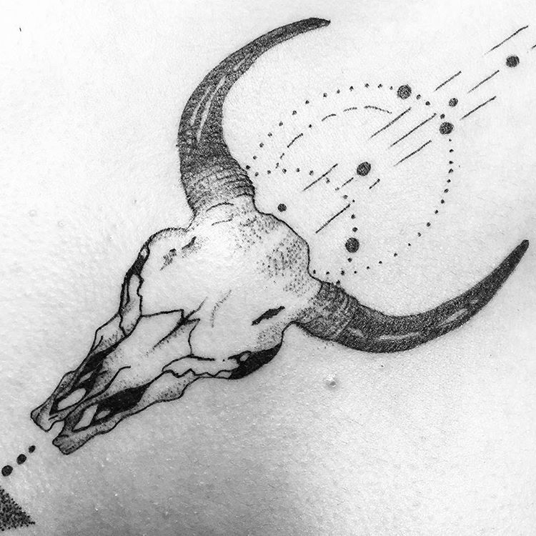 Small Simple Bull Tattoo Designs (144)