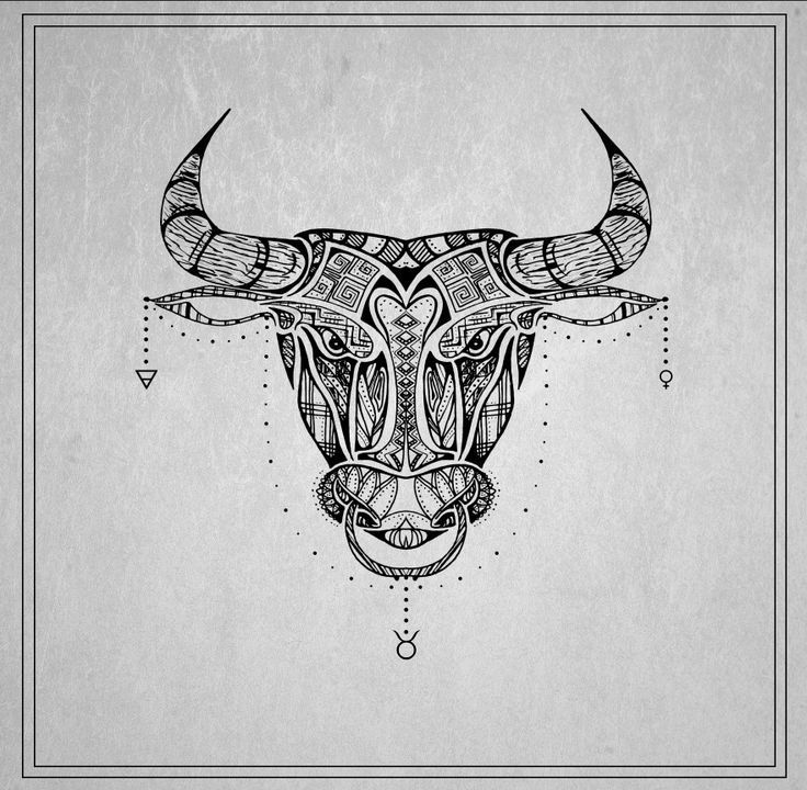 Small Simple Bull Tattoo Designs (180)