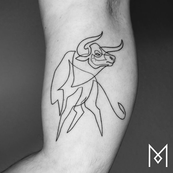 Small Simple Bull Tattoo Designs (181)