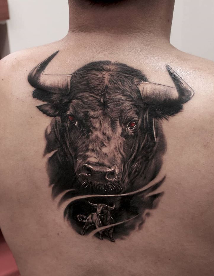 Small Simple Bull Tattoo Designs (185)