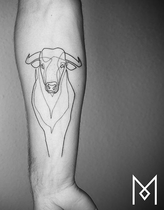 Small Simple Bull Tattoo Designs (187)