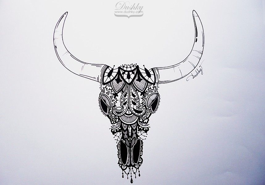 Small Simple Bull Tattoo Designs (36)