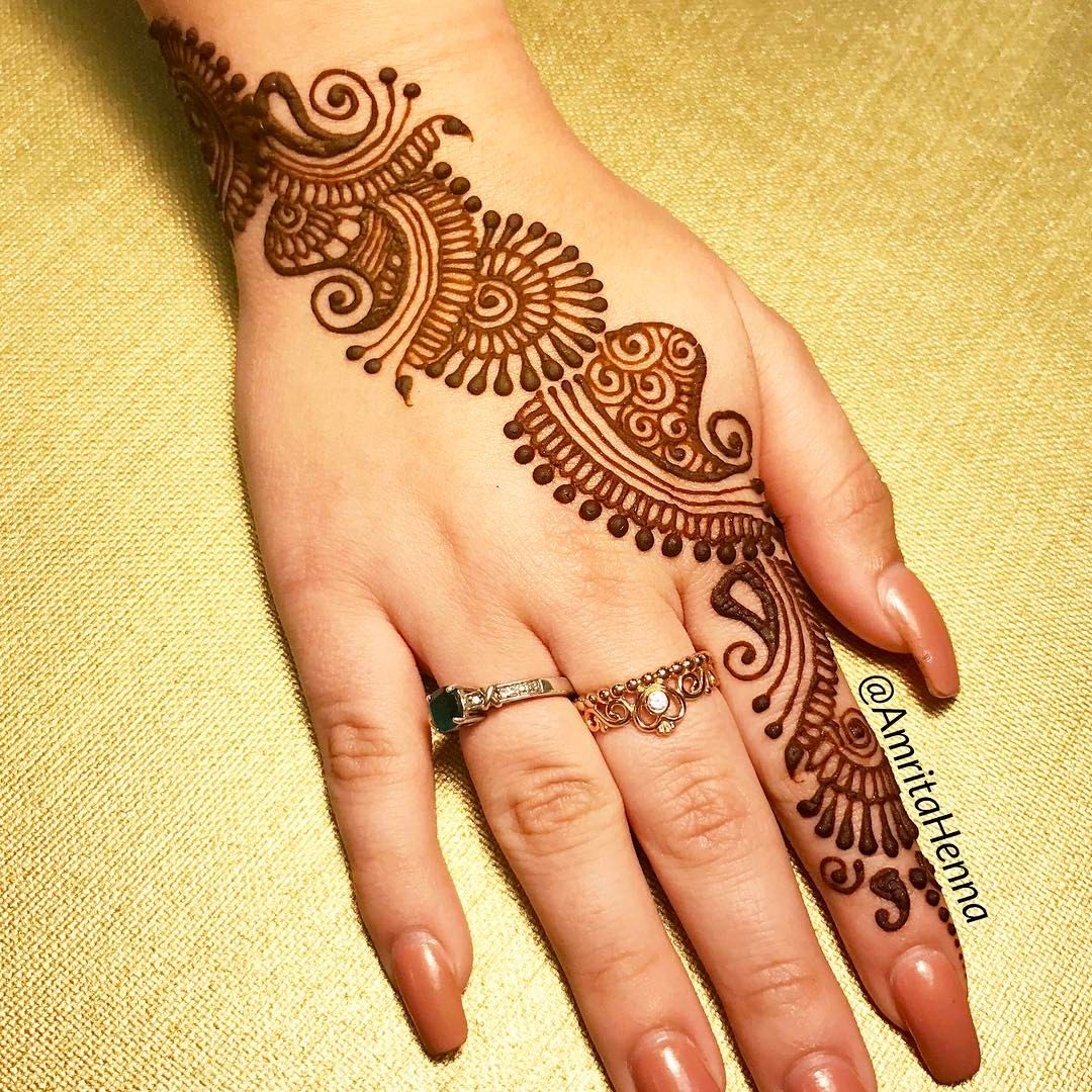 2 Easy Mehndi Designs For Left Hand Right Hand Front Hand Back Hand 21
