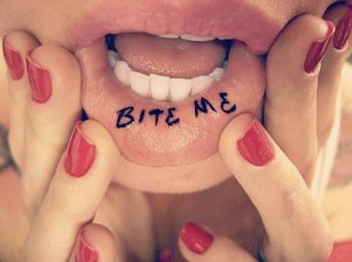Funny Lip Tattoos